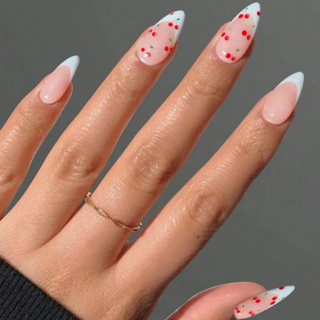 Cherry Hearts Nail