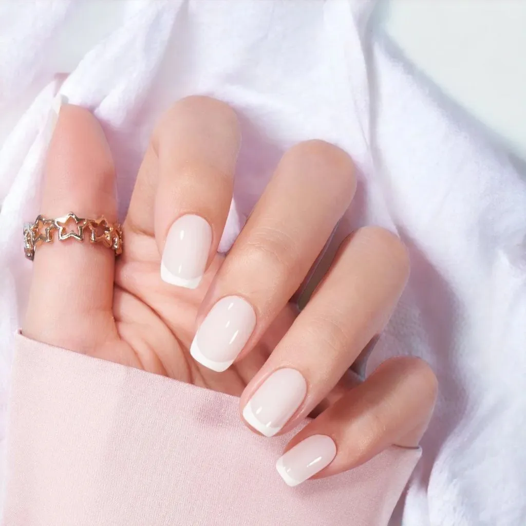 Milky White Square Nail